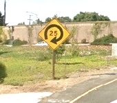25 mph freeway exit sign