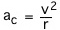 formula a(c = v^2/r